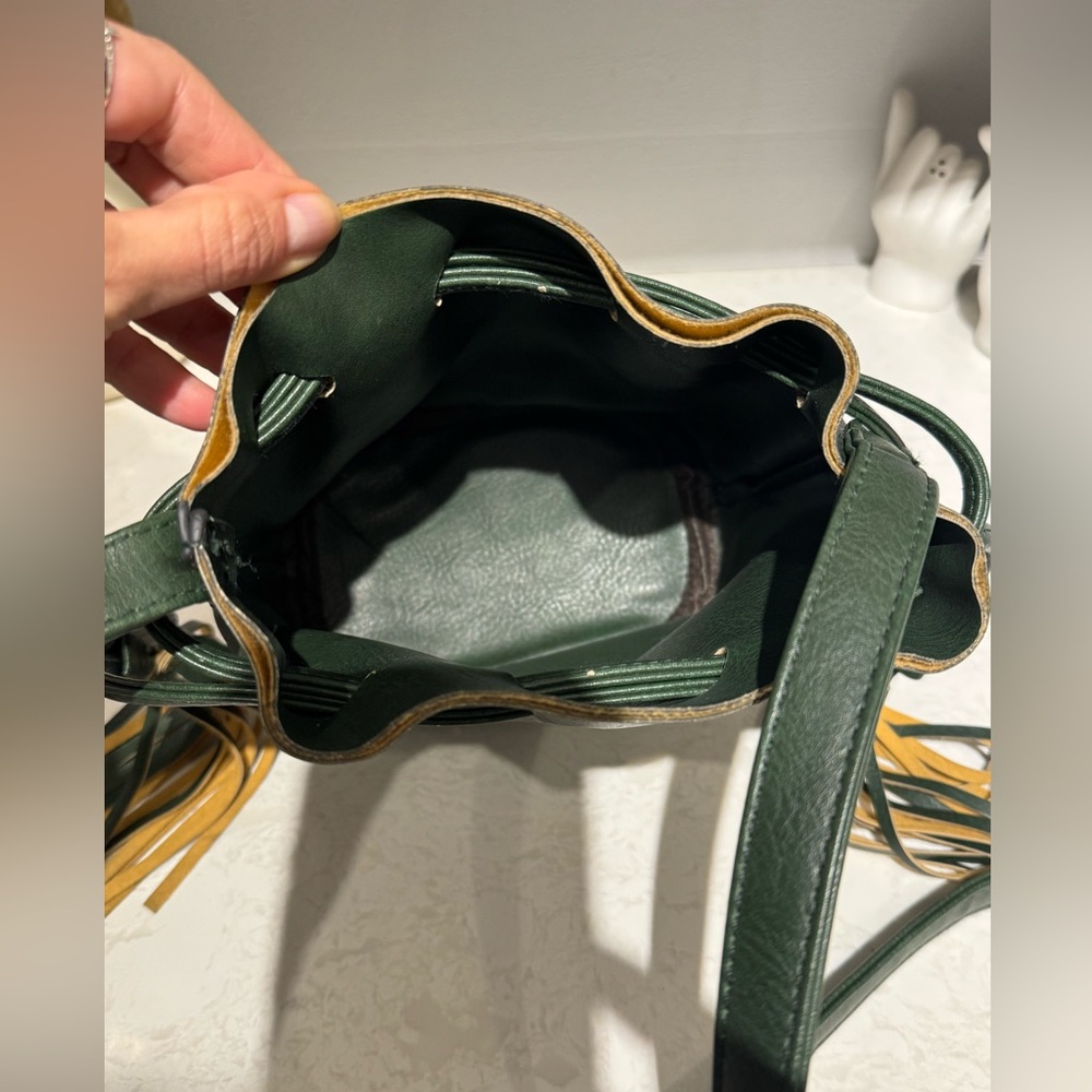 Green Faux Leather Bucket Bag - Picture 8 of 15